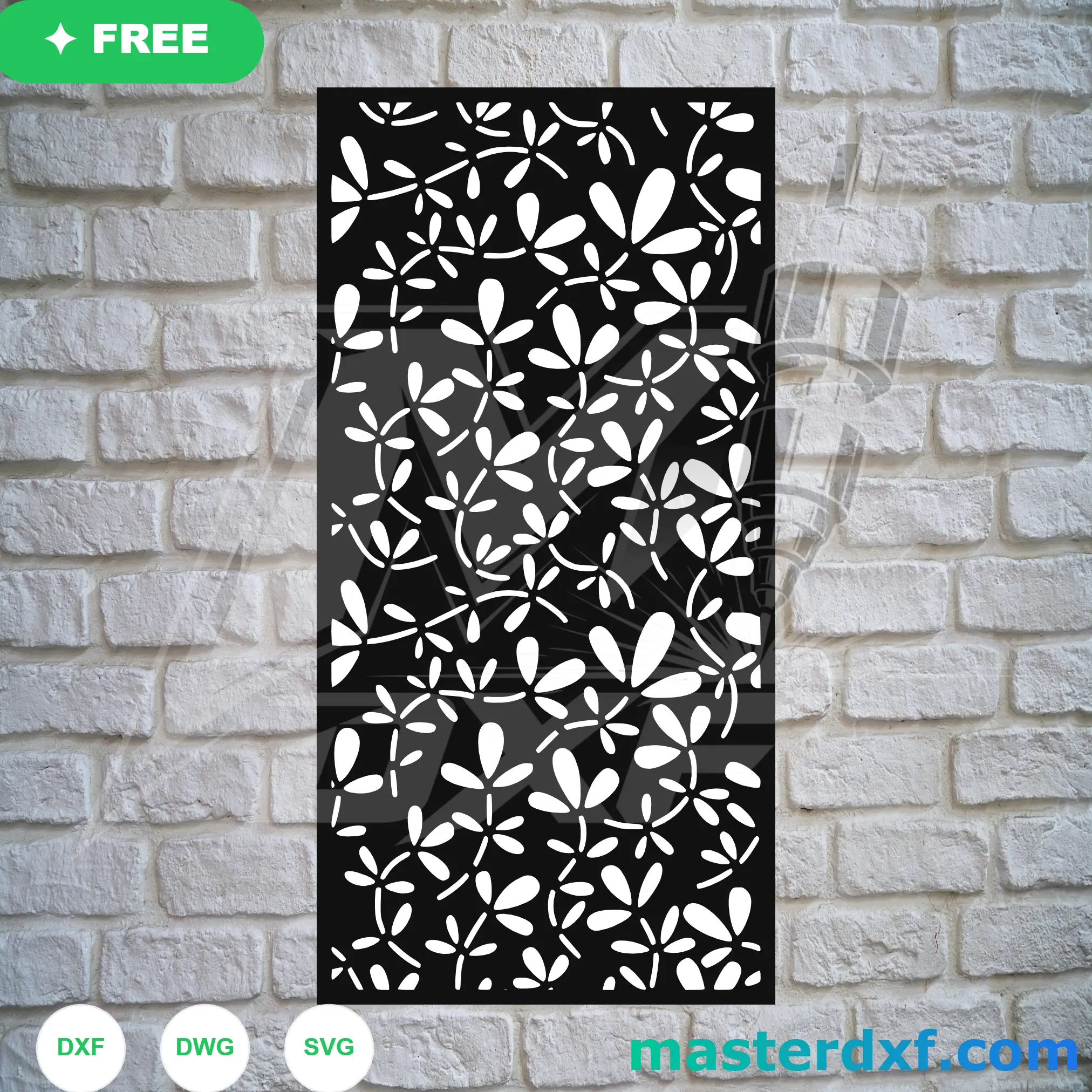 Scattered Petal Blossom DXF Design for Garden Privacy Screens DXF File